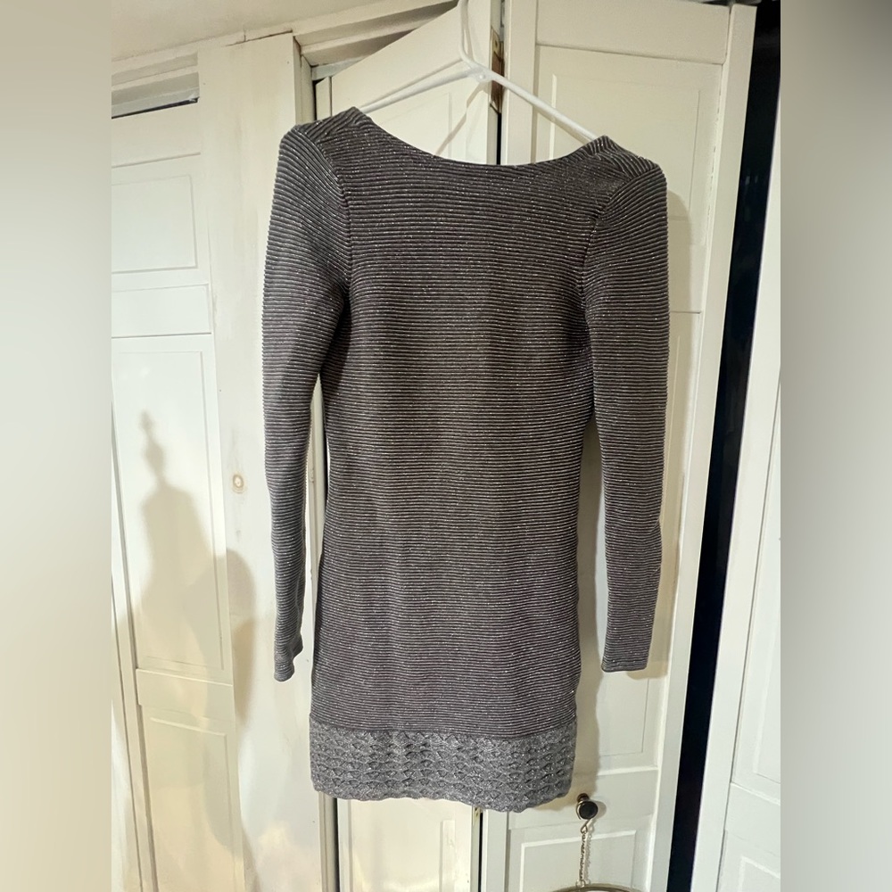 Moda International Charcoal Long Sleeve open back body-con dress